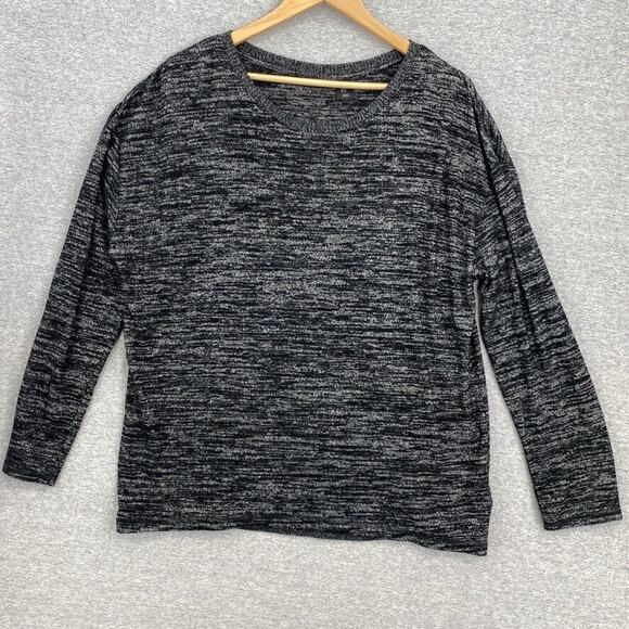 Tahari Sweater Womens XL Gray Long Sleeve Round Neck Back Insert Top Blouse - Picture 1 of 12